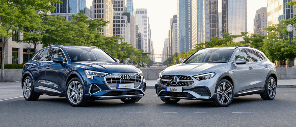 Audi Q4 e-tron vs Mercedes EQA : lequel propose le meilleur rapport qualité/prix ? découvrez notre comparatif entre l'audi q4 e-tron et la mercedes eqa : analyse du rapport qualité/prix, des performances, de l'autonomie et des équipements pour choisir le suv électrique qui vous conviendra le mieux.