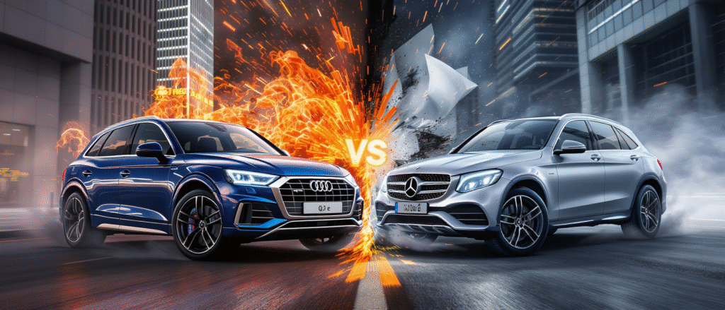 découvrez le duel entre l’audi q5 tfsi e et le mercedes glc 300 e : deux suv hybrides rechargeables alliant luxe, performance et technologie. comparatif complet pour faire le meilleur choix.