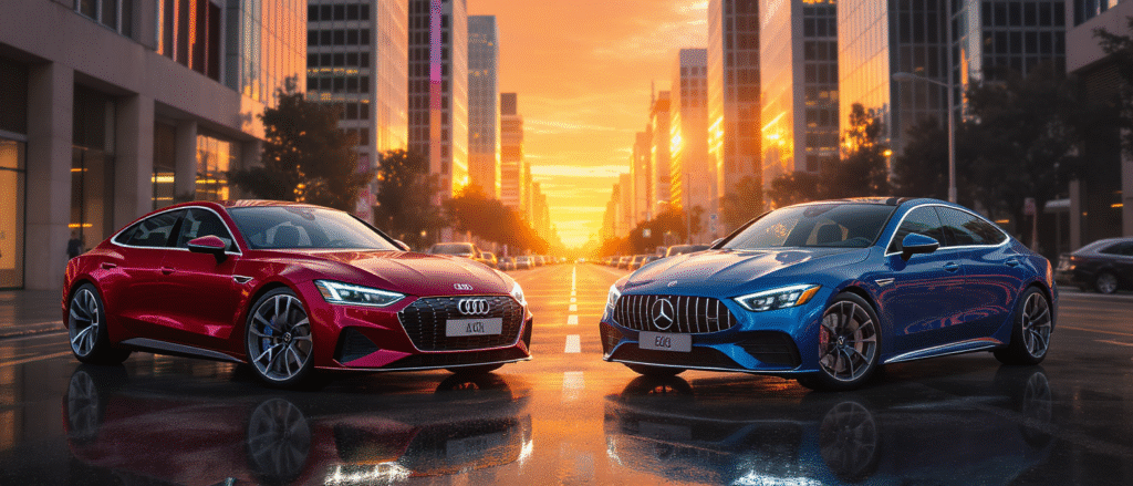 découvrez le duel entre l’audi e-tron gt et la mercedes eqe : deux berlines sportives électriques qui allient performances, design et technologies de pointe. comparez leurs caractéristiques pour choisir la meilleure électrique premium.