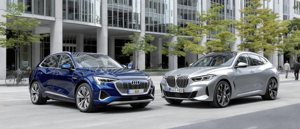découvrez le comparatif détaillé entre l'audi e-tron et la bmw ix, deux suv électriques de luxe. performances, autonomie, technologies embarquées : faites votre choix grâce à notre analyse.