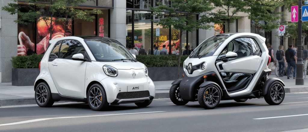 comparez la citroën ami et la renault twizy, deux micro-voitures électriques idéales pour la mobilité urbaine. découvrez leurs avantages, performances et praticité en ville pour choisir la solution la mieux adaptée à vos besoins de déplacement.