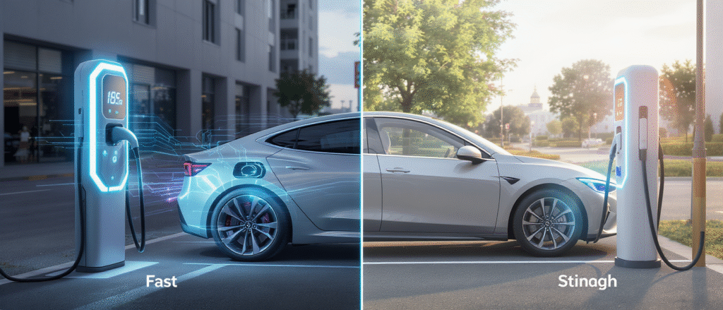 découvrez les différences entre la recharge rapide et la recharge normale pour véhicules électriques : vitesse, coûts, avantages et inconvénients pour choisir l’option la mieux adaptée à vos besoins.