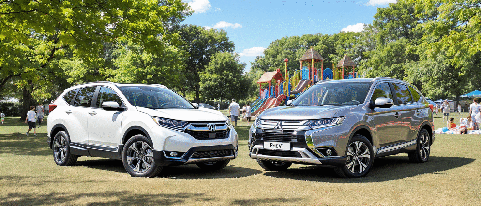 découvrez le comparatif complet entre le honda cr-v hybride et le mitsubishi outlander phev : deux suv spacieux et familiaux qui allient confort, performance et économies d'énergie. trouvez le modèle idéal pour vos trajets en famille !