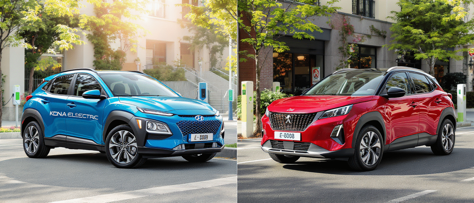 découvrez notre comparatif entre la hyundai kona electric et la peugeot e-2008 : design, autonomie, équipements et performances. deux best-sellers électriques passés au crible pour vous aider à faire le bon choix.