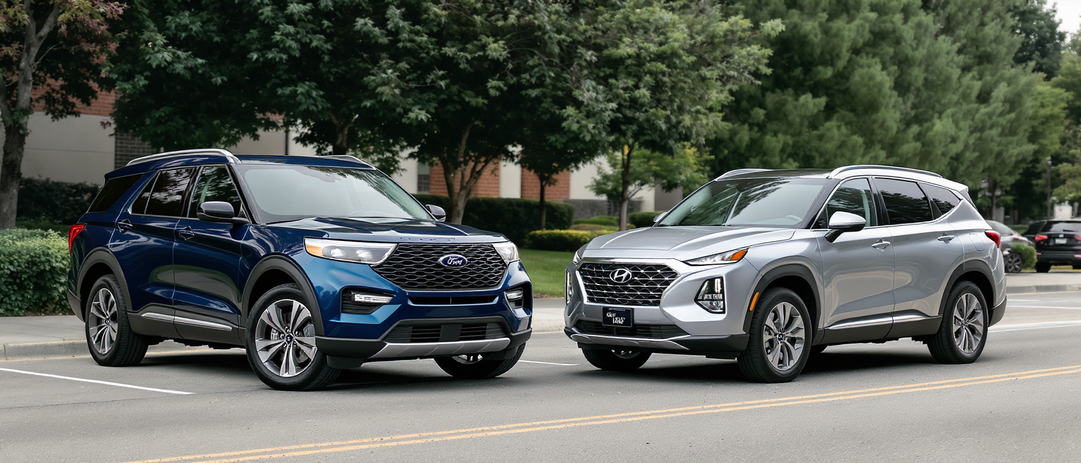 découvrez notre comparatif détaillé entre le hyundai santa fe hybride rechargeable et le ford explorer hybride : design, performances, autonomie et équipements, pour choisir le suv phev idéal en 2024.