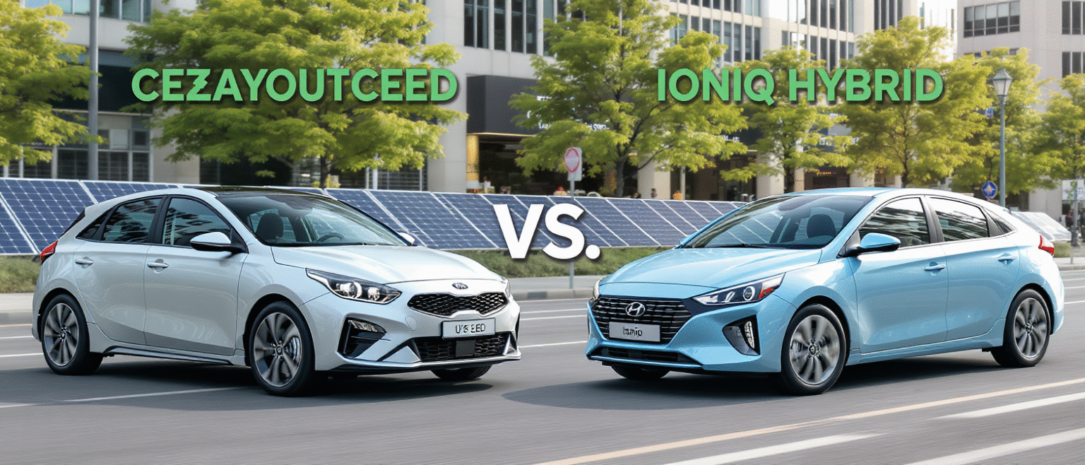 comparez la kia ceed plug-in hybrid et la hyundai ioniq hybrid dans ce match des compactes vertes. découvrez leurs atouts en termes de performances, consommation et équipements pour choisir la meilleure hybride.