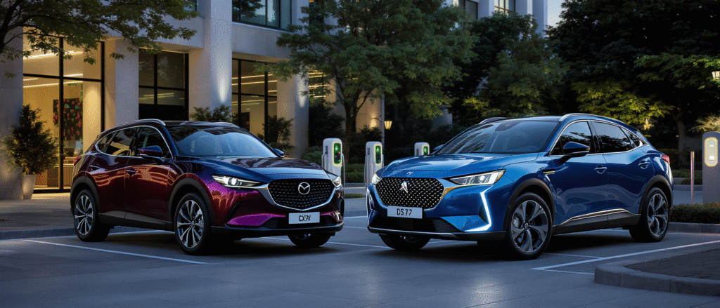 comparez le mazda cx-60 hybride rechargeable au ds 7 crossback e-tense : découvrez lequel de ces suv premium incarne le mieux le compromis entre luxe, puissance et respect de l’environnement.