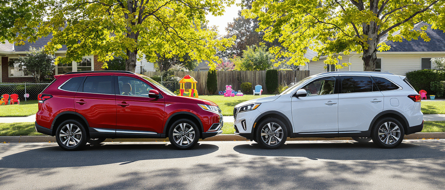 comparez le mitsubishi outlander phev et le kia sorento hybride rechargeable : deux suv familiaux plug-in, leur autonomie, équipements, confort et avantages pour choisir le meilleur hybride rechargeable adapté à votre famille.
