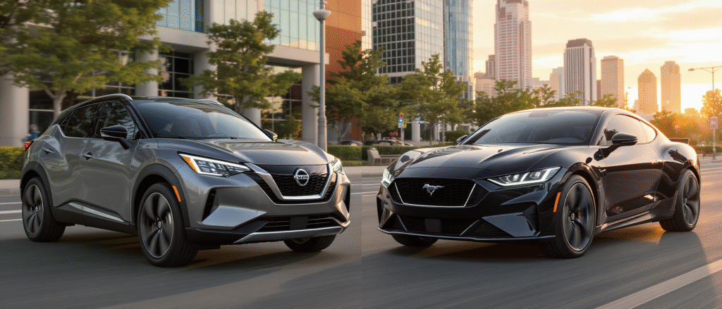 Nissan Ariya vs Ford Mustang Mach-E : SUV électriques dernière génération découvrez le comparatif complet entre la nissan ariya et la ford mustang mach-e, deux suv électriques de dernière génération. performances, autonomie, technologies embarquées : trouvez le modèle qui correspond le mieux à vos besoins.