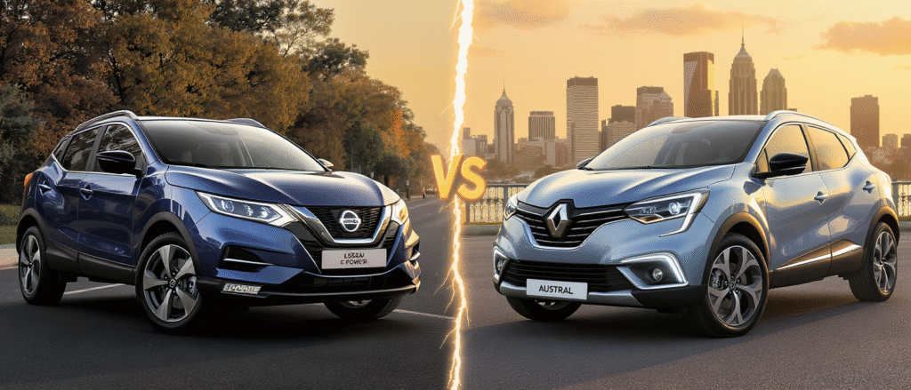 découvrez le match entre le nissan qashqai e-power et le renault austral hybride : design, technologie, motorisation et confort. quel suv compact remportera ce duel ? tous les atouts et différences pour bien choisir.