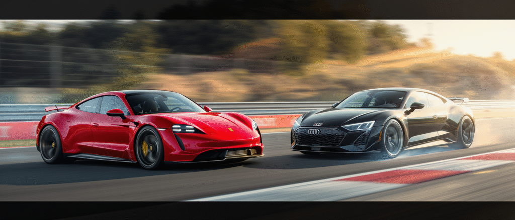 découvrez la comparaison détaillée entre la porsche taycan et l'audi e-tron gt : deux sportives électriques haut de gamme. performances, autonomie, design et technologies, trouvez le modèle qui correspond le mieux à vos attentes.