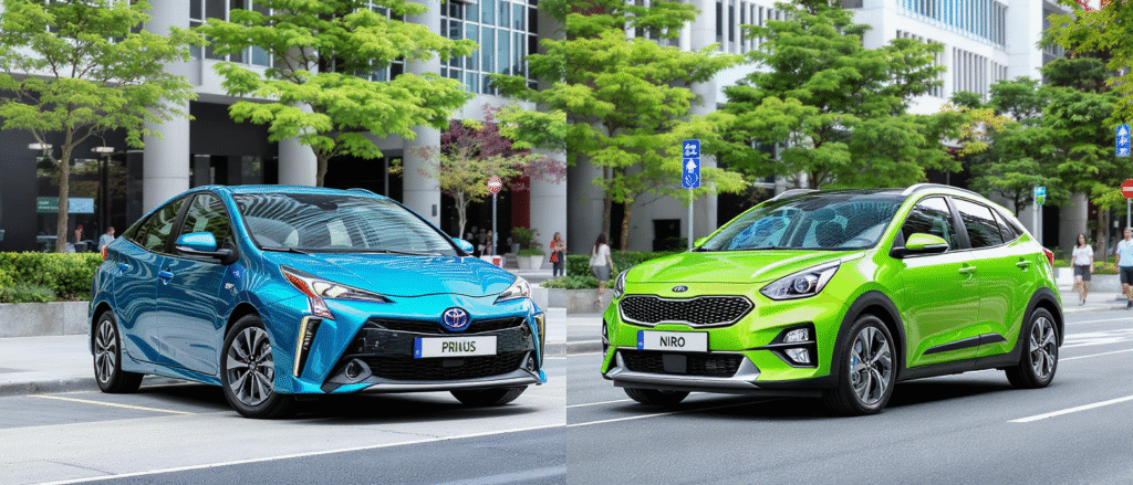 découvrez le comparatif détaillé entre la toyota prius et la kia niro hybride : performances, consommation, équipements… quelle hybride choisir en 2024 ? référence ou challenger, faites le bon choix !