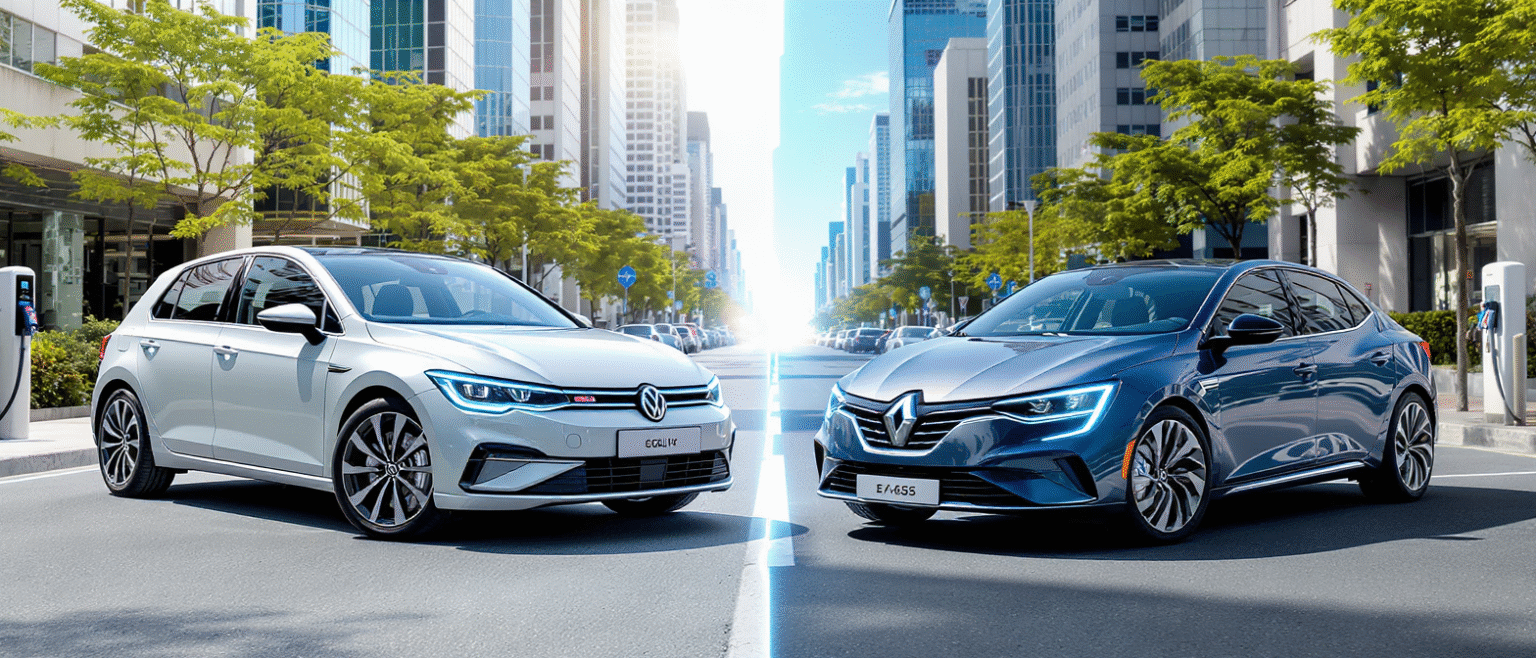 découvrez le match entre la volkswagen golf ehybrid et la renault mégane e-tech, deux berlines compactes électrifiées qui rivaliseront sur le marché en 2025. comparatif complet des performances, de l’autonomie et des équipements pour choisir la meilleure hybride ou électrique.