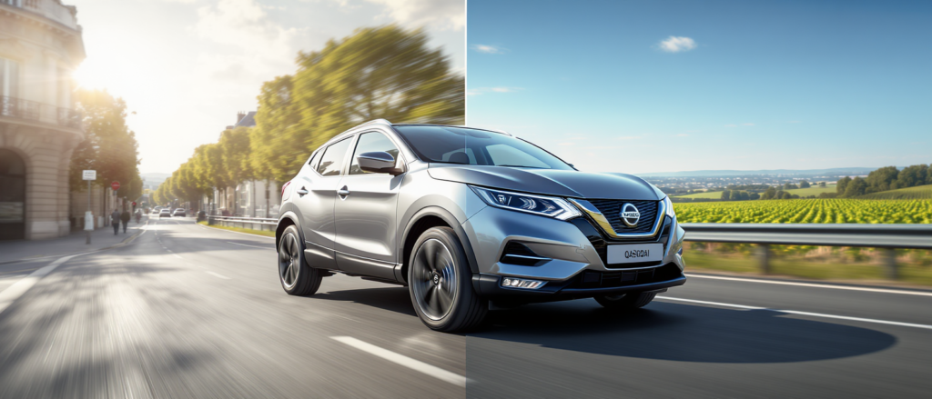 découvrez notre expérience à bord du nissan qashqai nouveau e-power, un crossover hybride performant, lors d'un trajet inoubliable entre paris et bordeaux.