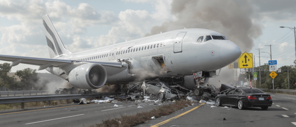découvrez le récit incroyable d'un atterrissage d'urgence spectaculaire où un avion a terminé sa course sur le toit d'une voiture sur l'autoroute, causant une scène impressionnante et des conséquences inattendues.