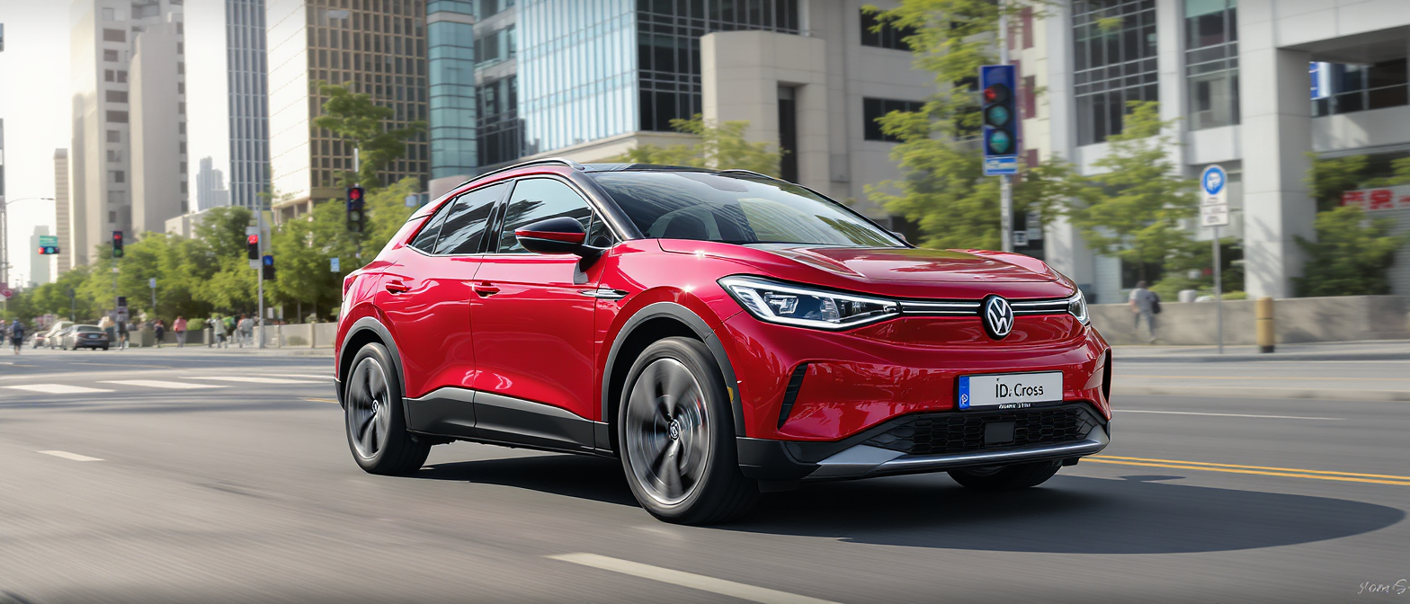 découvrez la volkswagen id. cross dans sa version finale, photographiée en conditions réelles sans camouflage, offrant un aperçu authentique de ce modèle électrique innovant.