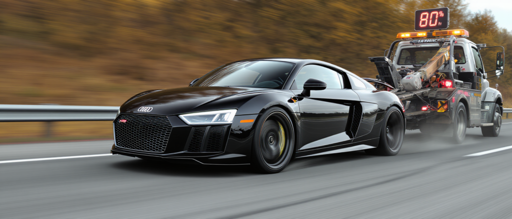 un conducteur flashé à 189 km/h au lieu de 80 km/h voit son audi r8 confisquée et mise en fourrière suite à cet excès de vitesse spectaculaire.