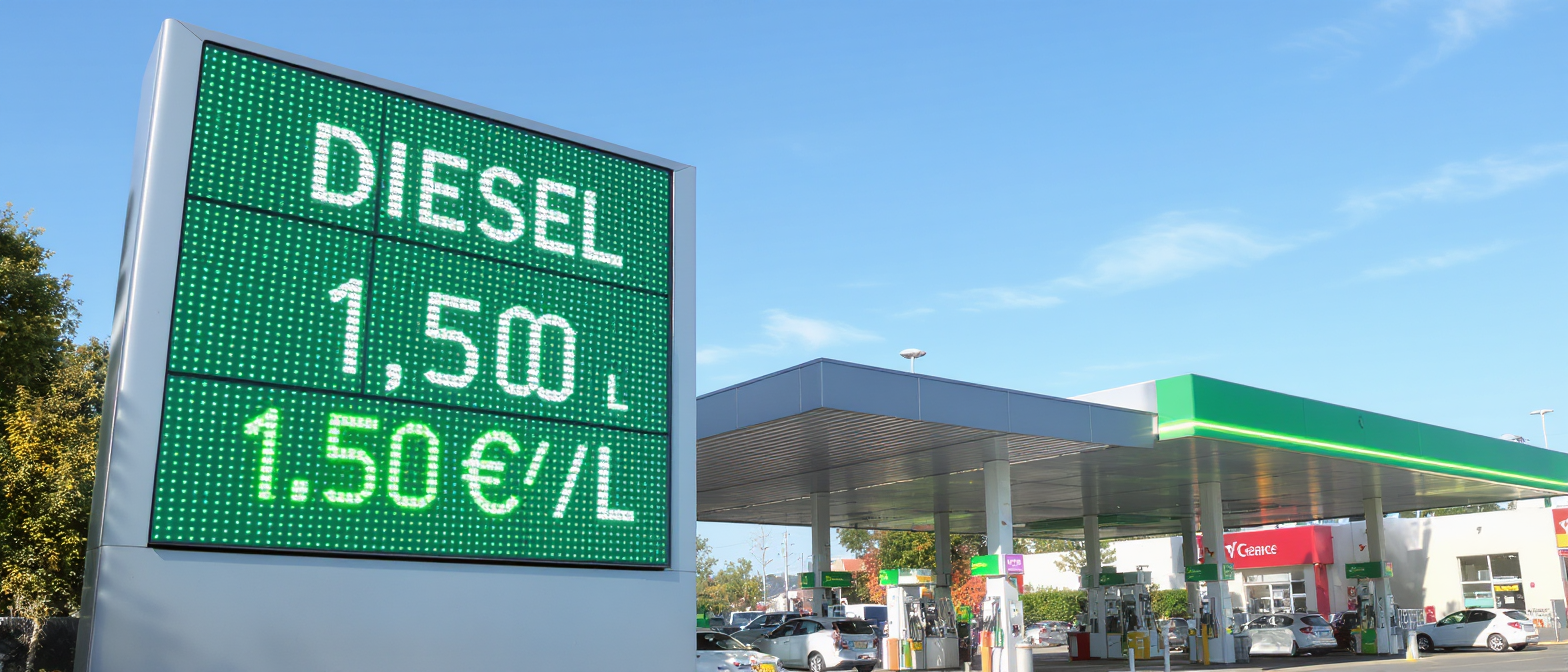 découvrez où le prix du diesel dépasse largement la moyenne nationale de 1,54€/l ce lundi avec notre sélection des 5 stations les plus chères.