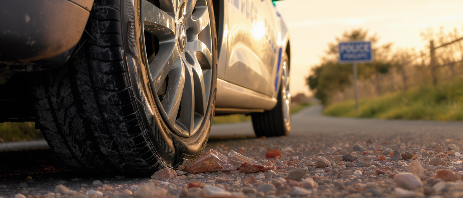 en isère, un individu prend la fuite avec trois pneus crevés, offrant une cavale hors du commun pour échapper aux gendarmes.