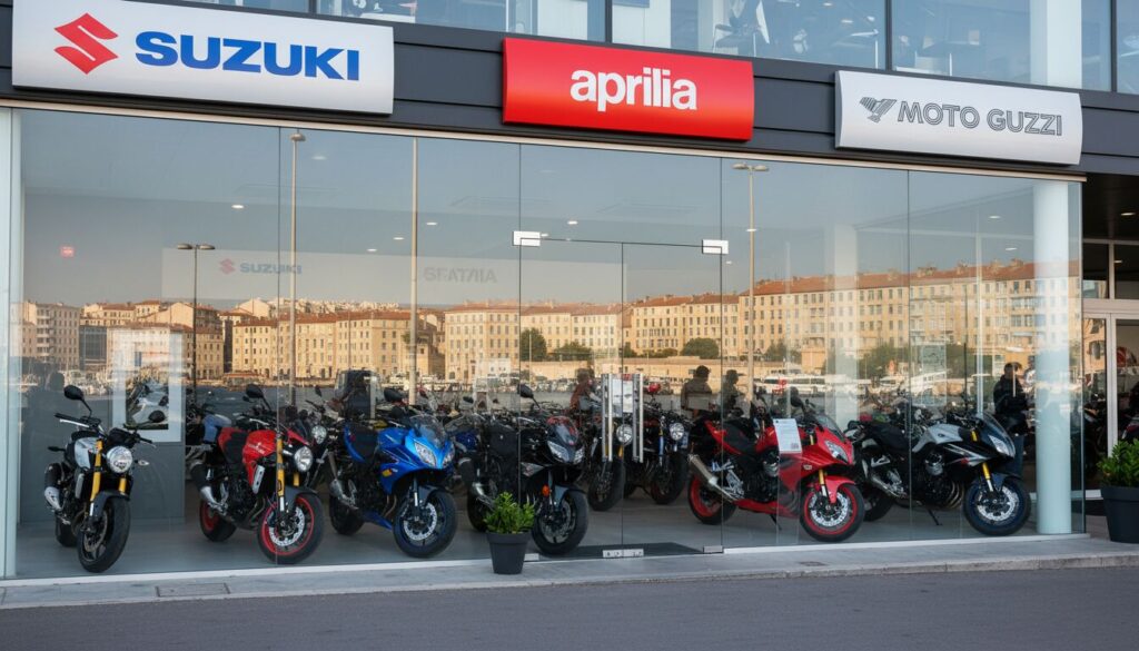 Luisetti Moto Marseille, concessionnaire exclusif des marques Suzuki, Aprilia et Moto Guzzi, vous propose une large gamme de motos neuves et d'occasion, ainsi qu'un service après-vente de qualité à Marseille.