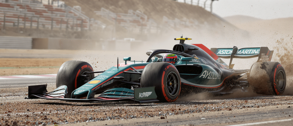 revivez l'incident de lance stroll coincé dans le gravier lors des essais à bahreïn, illustrant la période difficile pour l'équipe aston martin.