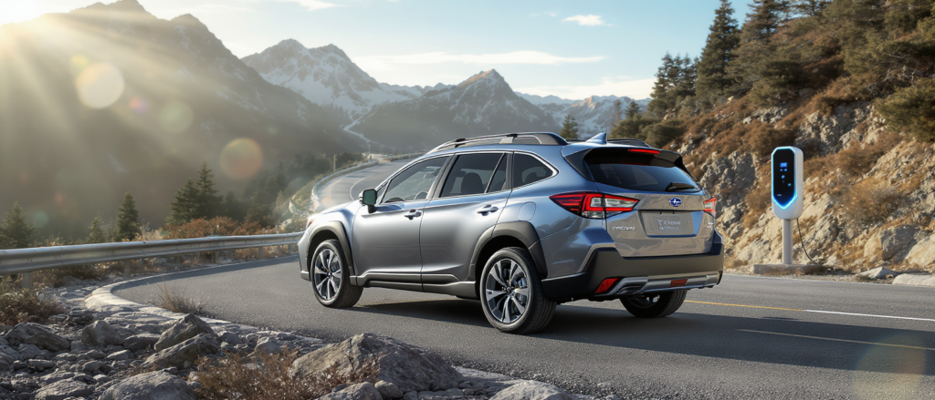 découvrez le nouveau subaru e-outback, un break électrique puissant de 375 ch alliant performance et design moderne. disponible dès 52 990 €, profitez d'une conduite innovante et écologique.