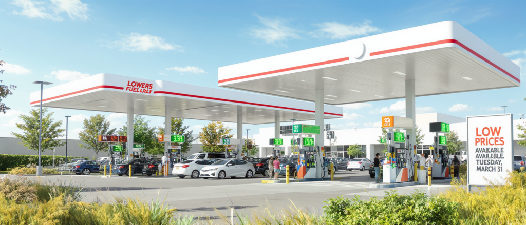 profitez des prix de l'essence à partir de 1,87€/l ce mardi 31 mars et économisez jusqu'à 6 euros par plein dans les stations participantes. ne manquez pas ces bonnes affaires pour faire le plein à moindre coût.