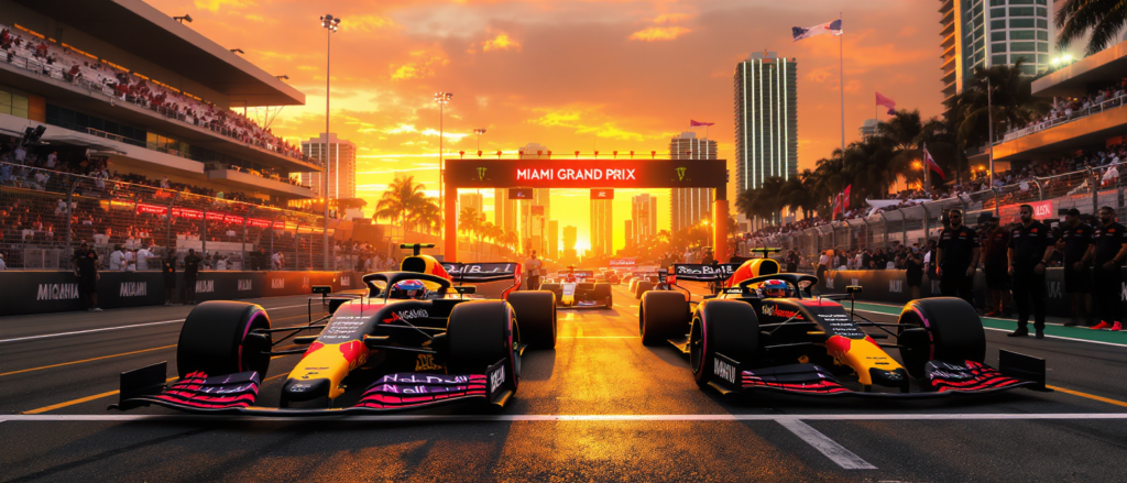 revivez le grand prix de miami f1 où verstappen crée la surprise sur la grille de départ, tandis que le jeune pilote hadjar rencontre des difficultés.