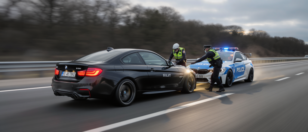 un conducteur roulant à 207 km/h sur l’autoroute a1 en bmw a été intercepté par les gendarmes qui ont utilisé une alpine pour immobiliser le véhicule et le placer en fourrière.