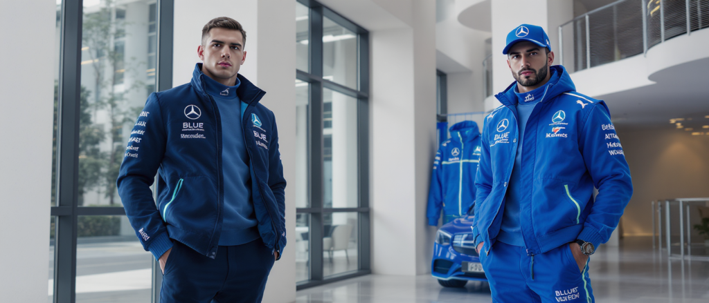 découvrez la collection capsule exclusive « blue wonder » de mercedes, créée en collaboration avec les pilotes george russell et kimi antonelli, alliant style et performance.