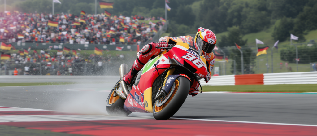 revivez le gp d'allemagne motogp avec marc marquez qui affirme son intention d'être offensif pour maximiser ses points au classement.