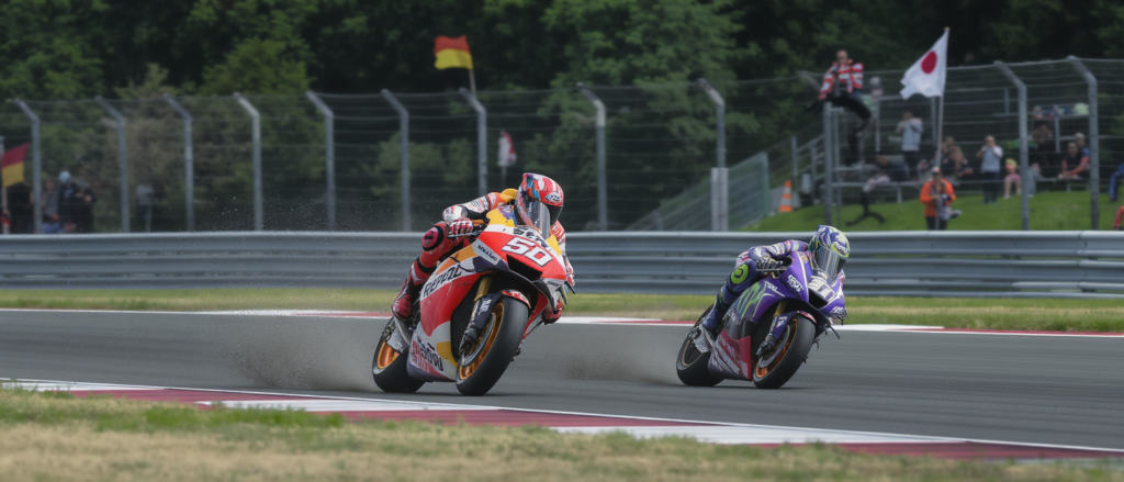 revivez le gp d'allemagne motogp : marquez domine la course tandis que quartararo décroche un point crucial dans la course sprint. analyse et moments forts.