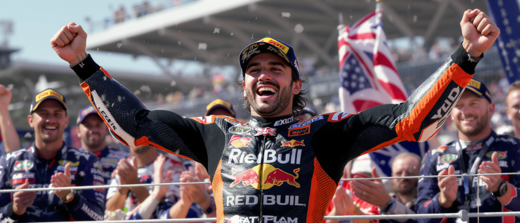 découvrez la réaction de raul fernandez après sa victoire au gp de grande-bretagne motogp : « nous triomphons à nouveau ». un moment fort chargé d'émotion et de détermination.
