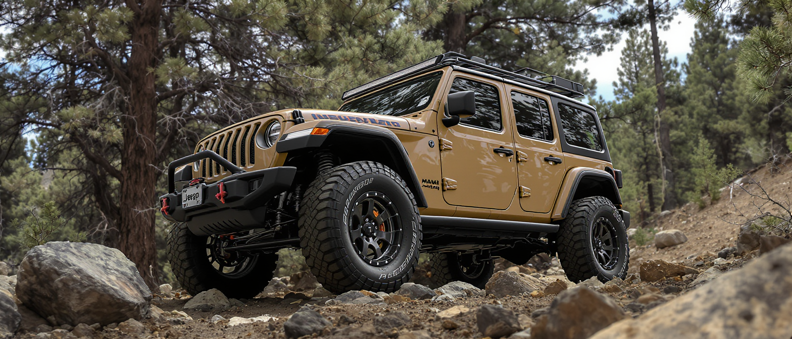 découvrez la jeep wrangler jl-2a, un hommage élégant au tout-terrain iconique, fusionnant style vintage et intérieur raffiné pour une expérience de conduite unique.