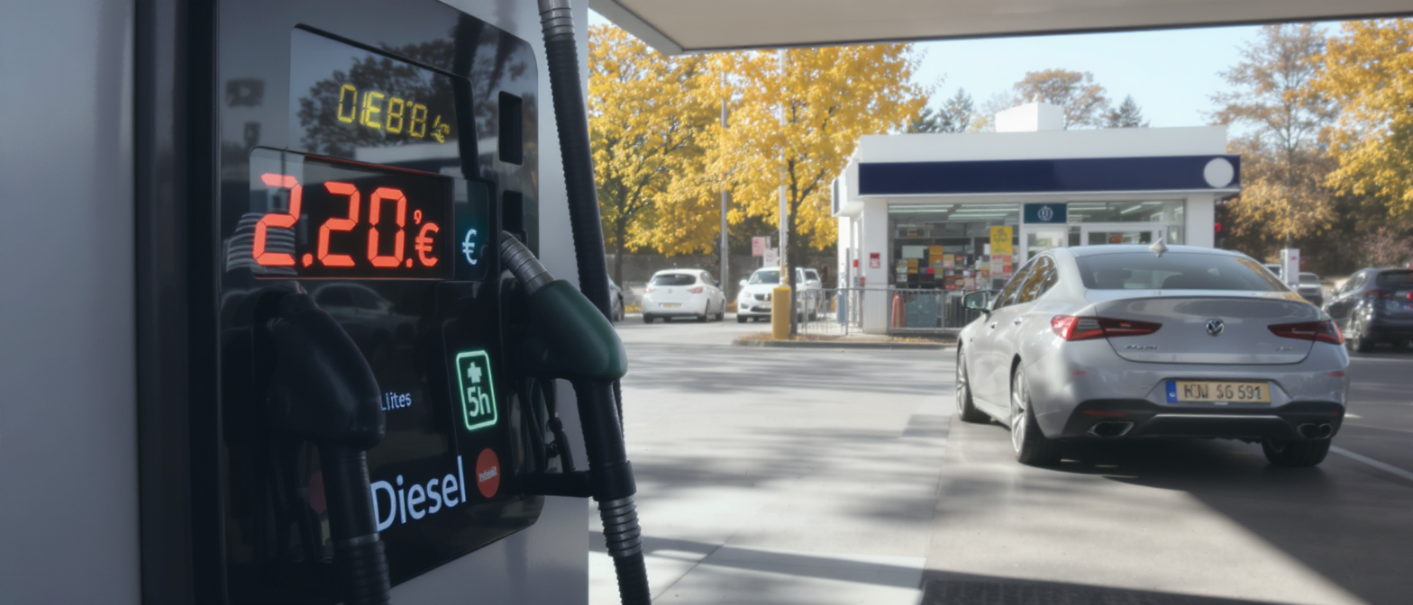 ce jeudi 15 octobre, trouvez du diesel dès 2,20 €/l dans les stations où le litre coûte jusqu’à 12 centimes de moins que la moyenne.