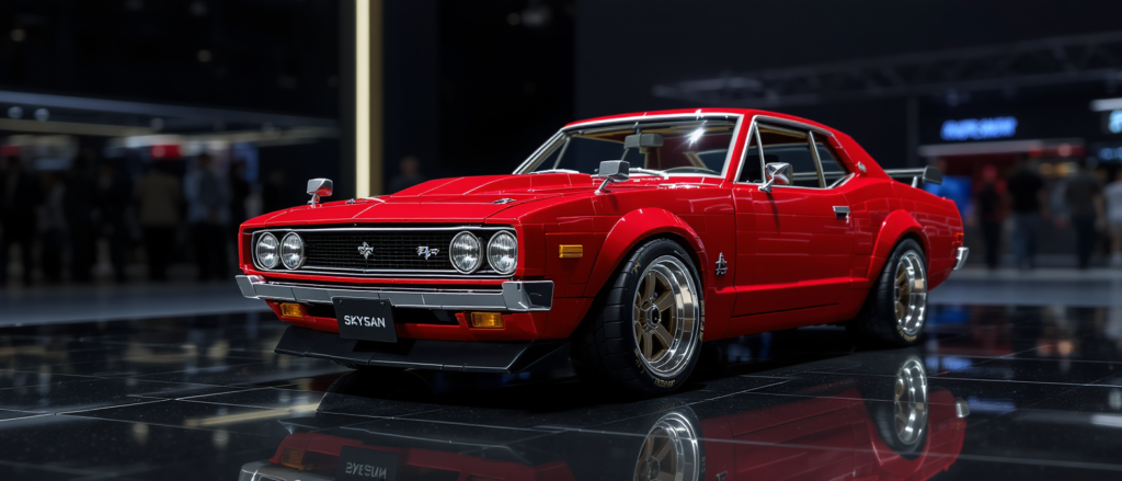 découvrez la nissan skyline gt-r de 1971 chez mattel brick shop, présentée au mondial de l’auto 2026 : un modèle culte à construire et à admirer.